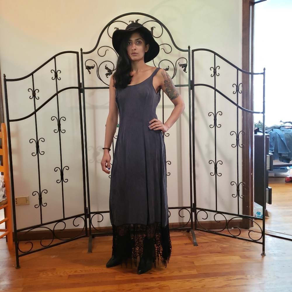 Vintage Black Fitted Dress, size S